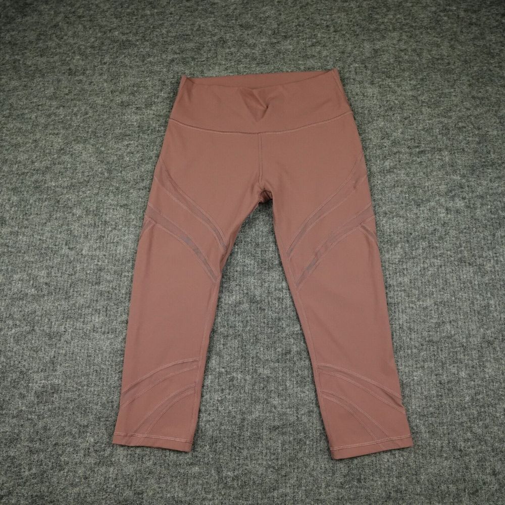 Lululemon Leggings Womens 10 Pink Wunder Under High Rise Crop Mesh Stretch Yoga